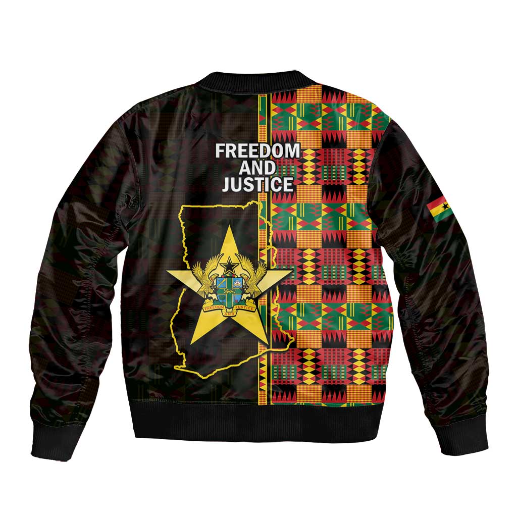 Afro Ghana Independence Day Bomber Jacket Ghanaian 1957 Kente Pattern