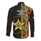Afro Ghana Independence Day Long Sleeve Button Shirt Ghanaian 1957 Kente Pattern
