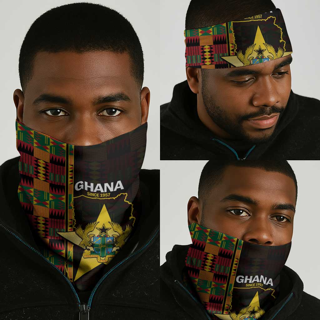 Afro Ghana Independence Day Neck Gaiter Ghanaian 1957 Kente Pattern LT14