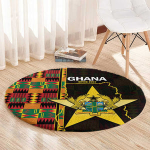 Afro Ghana Independence Day Round Carpet Ghanaian 1957 Kente Pattern