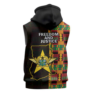 Afro Ghana Independence Day Sleeveless Hoodie Ghanaian 1957 Kente Pattern - African Pride