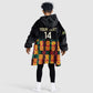 Custom Ghana Black Stars Kid Wearable Blanket Hoodie Adinkra Pattern - Football Style