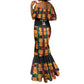 Custom Ghana Black Stars Mermaid Dress Adinkra Pattern - Football Style