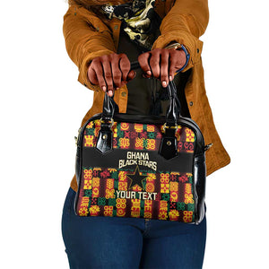 Custom Ghana Black Stars Shoulder Handbag Adinkra Pattern - Football Style