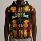 Custom Ghana Black Stars Sleeveless Zip Hoodie Adinkra Pattern - Football Style - African Pride
