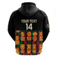Custom Ghana Black Stars Zip Hoodie Adinkra Pattern - Football Style