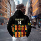 Custom Ghana Black Stars Zip Hoodie Adinkra Pattern - Football Style
