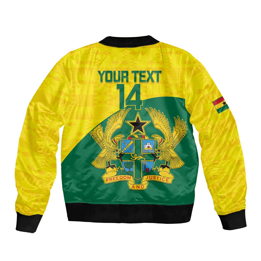 Custom Ghana Black Batters Bomber Jacket Ghanaian Tawny Eagle - Cricket Style