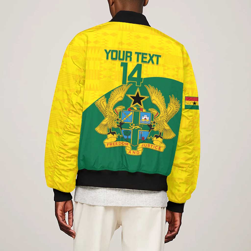 Custom Ghana Black Batters Bomber Jacket Ghanaian Tawny Eagle - Cricket Style