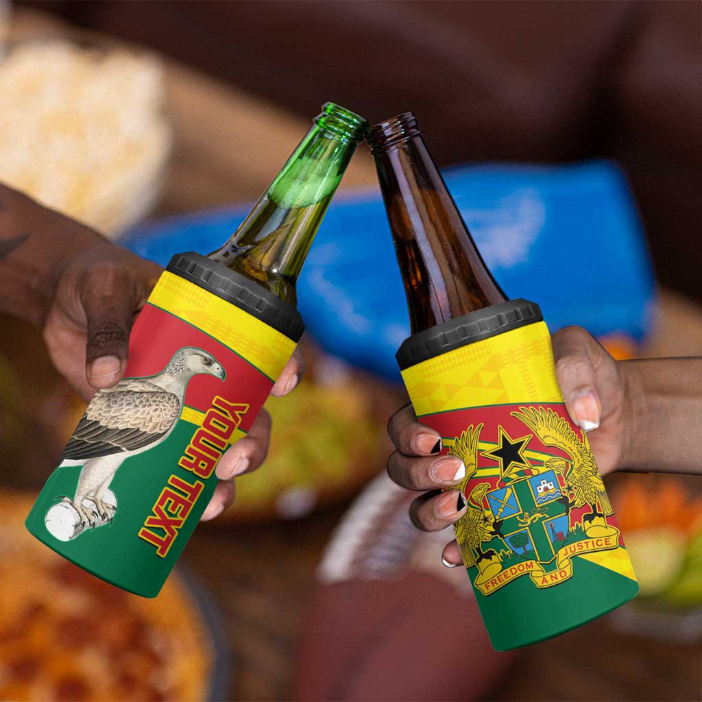 Custom Ghana Black Batters 4 in 1 Can Cooler Tumbler Ghanaian Tawny Eagle - Cricket Style