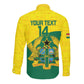 Custom Ghana Black Batters Long Sleeve Button Shirt Ghanaian Tawny Eagle - Cricket Style