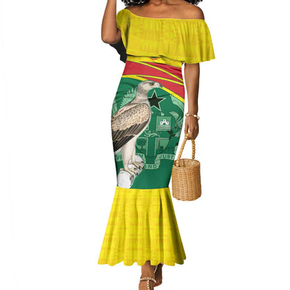Custom Ghana Black Batters Mermaid Dress Ghanaian Tawny Eagle - Cricket Style