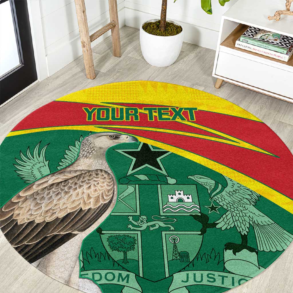 Custom Ghana Black Batters Round Carpet Ghanaian Tawny Eagle - Cricket Style