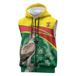 Custom Ghana Black Batters Sleeveless Zip Hoodie Ghanaian Tawny Eagle - Cricket Style - African Pride