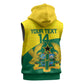 Custom Ghana Black Batters Sleeveless Zip Hoodie Ghanaian Tawny Eagle - Cricket Style - African Pride