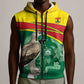 Custom Ghana Black Batters Sleeveless Zip Hoodie Ghanaian Tawny Eagle - Cricket Style - African Pride