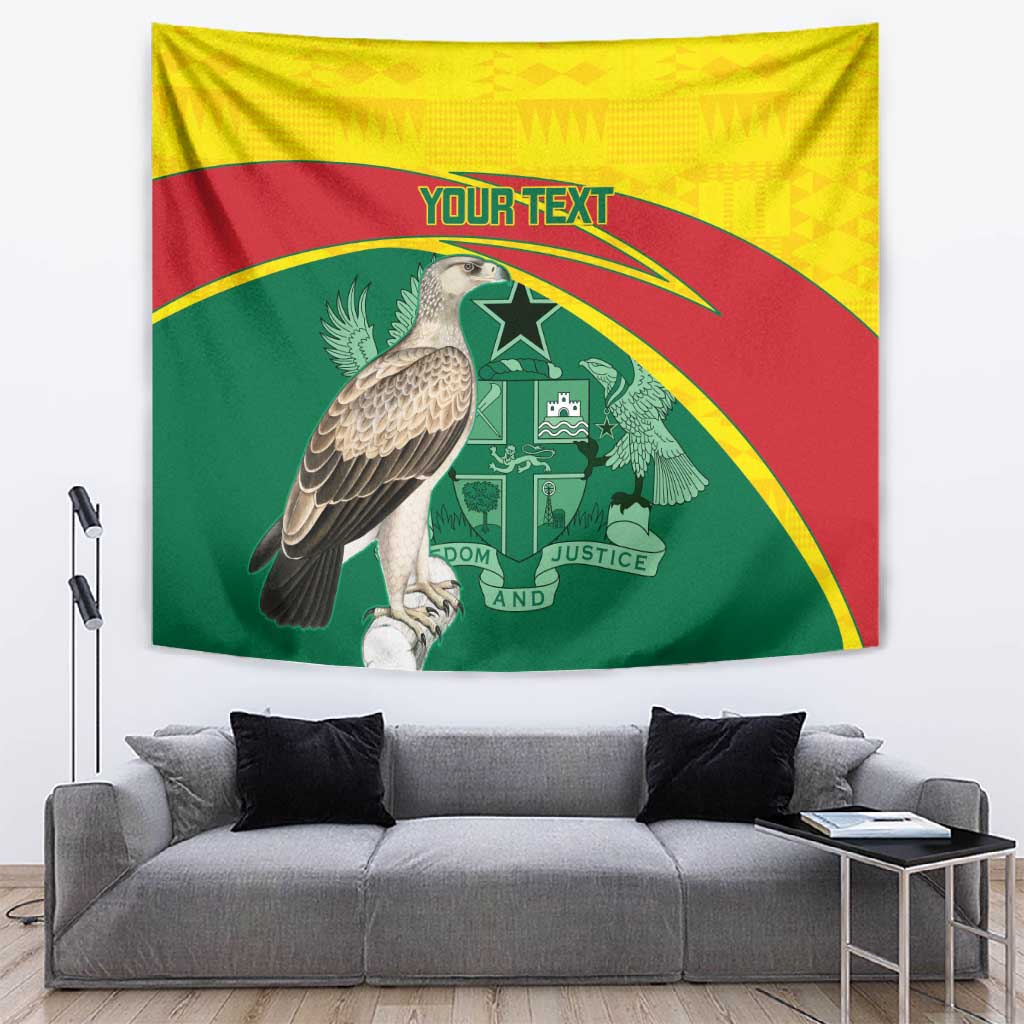 Custom Ghana Black Batters Tapestry Ghanaian Tawny Eagle - Cricket Style