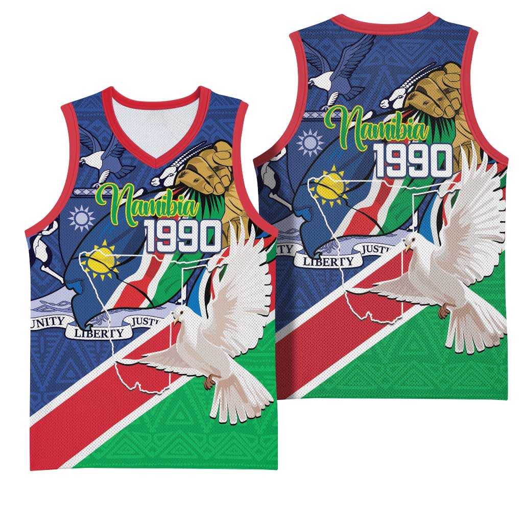 Afro Namibia Independence Day Basketball Jersey Namibian 1990 African Pattern LT14