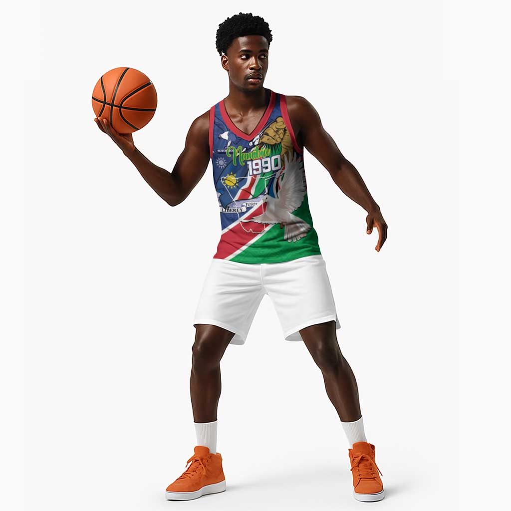 Afro Namibia Independence Day Basketball Jersey Namibian 1990 African Pattern LT14