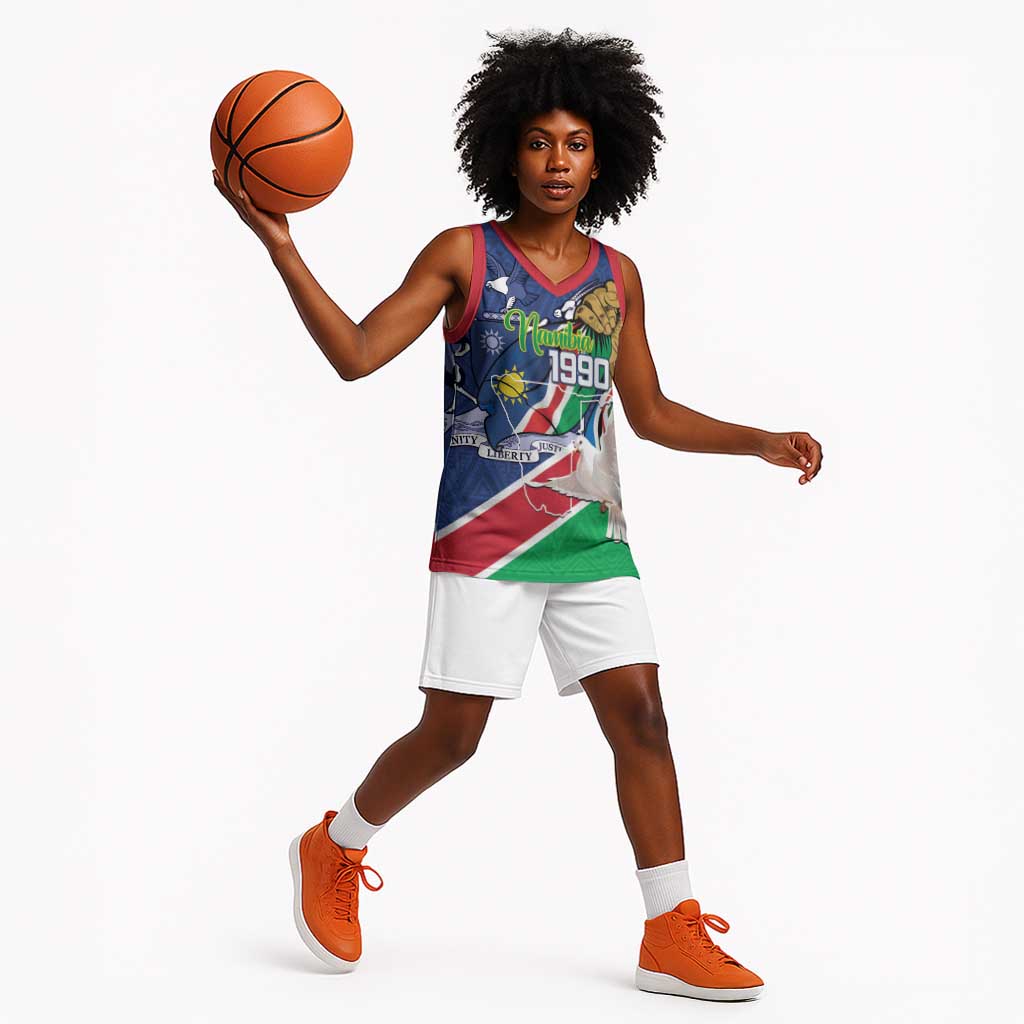 Afro Namibia Independence Day Basketball Jersey Namibian 1990 African Pattern LT14