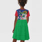 Afro Namibia Independence Day Kid Short Sleeve Dress Namibian 1990 African Pattern