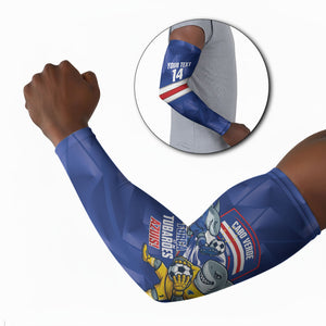 Cabo Verde Football 2026 Custom Arm Sleeves Forca Tubaroes Azuis