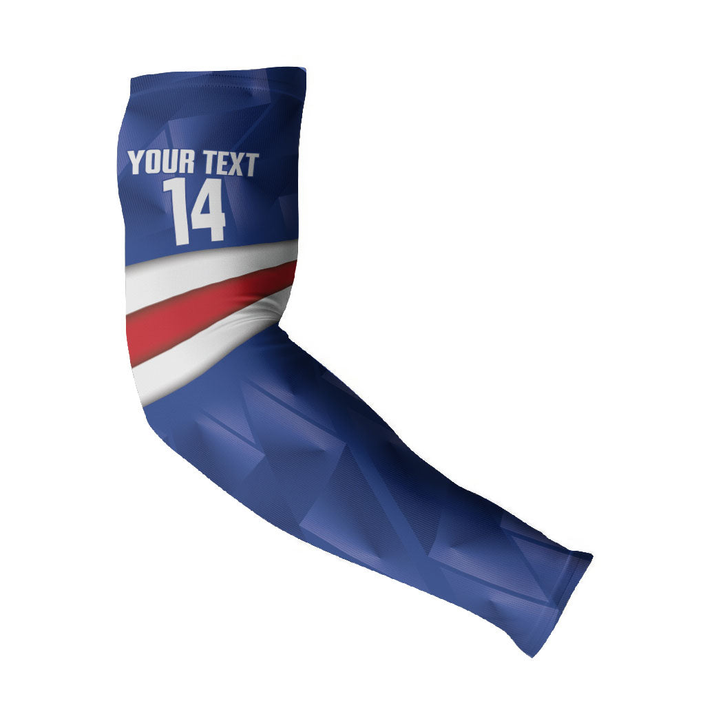 Cabo Verde Football 2026 Custom Arm Sleeves Forca Tubaroes Azuis