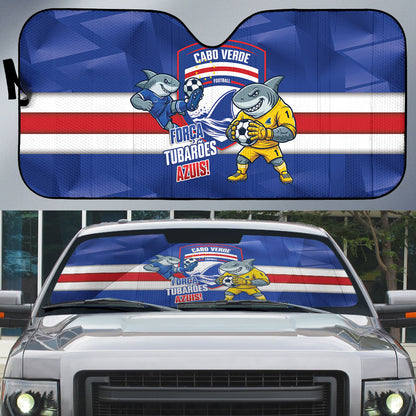 Cabo Verde Football 2026 Auto Sun Shade Forca Tubaroes Azuis