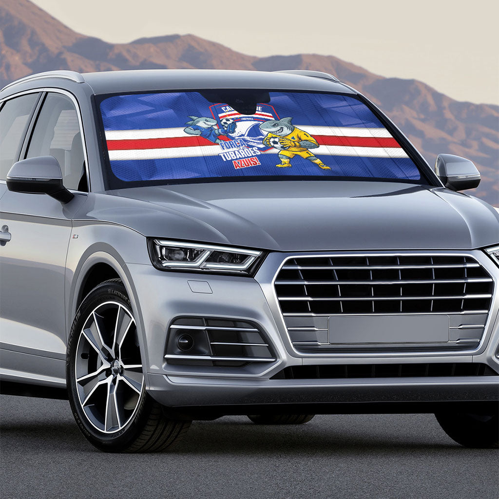 Cabo Verde Football 2026 Auto Sun Shade Forca Tubaroes Azuis
