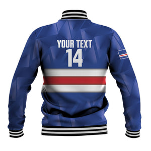 Cabo Verde Football 2026 Custom Baseball Jacket Forca Tubaroes Azuis
