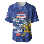 Cabo Verde Football 2026 Custom Baseball Jersey Forca Tubaroes Azuis