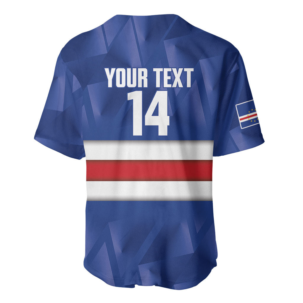 Cabo Verde Football 2026 Custom Baseball Jersey Forca Tubaroes Azuis