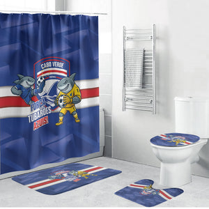 Cabo Verde Football 2026 Bathroom Set Forca Tubaroes Azuis