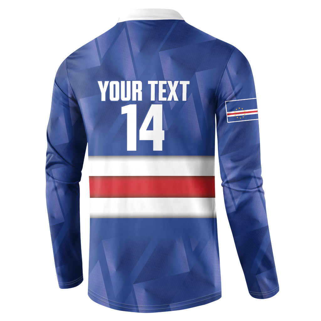 Cabo Verde Football 2026 Custom Button Sweatshirt Forca Tubaroes Azuis