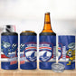 Cabo Verde Football 2026 Custom 4 in 1 Can Cooler Tumbler Forca Tubaroes Azuis