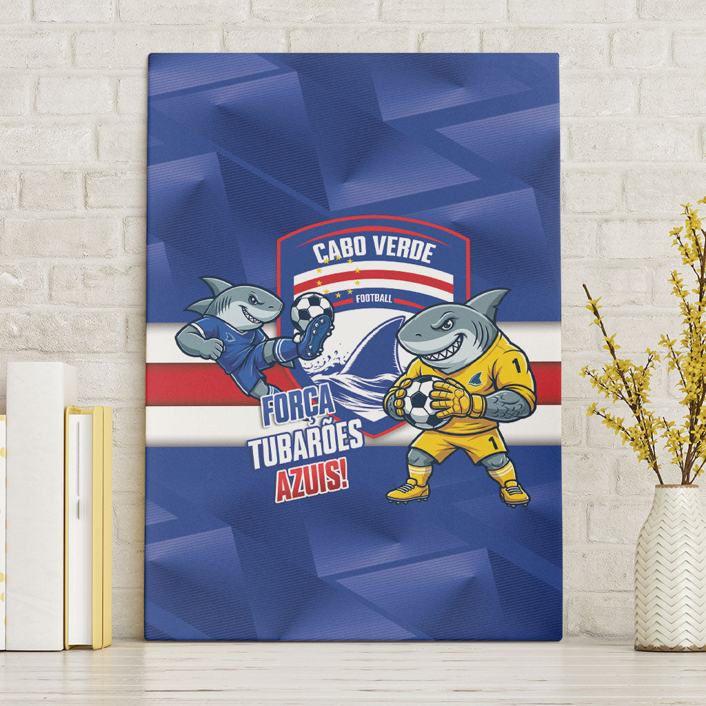 Cabo Verde Football 2026 Canvas Wall Art Forca Tubaroes Azuis