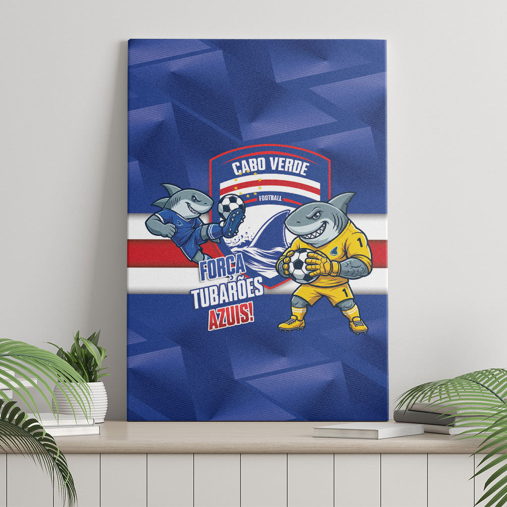 Cabo Verde Football 2026 Canvas Wall Art Forca Tubaroes Azuis