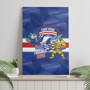 Cabo Verde Football 2026 Canvas Wall Art Forca Tubaroes Azuis