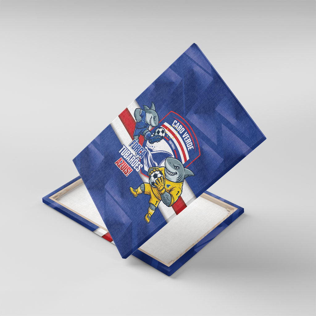 Cabo Verde Football 2026 Canvas Wall Art Forca Tubaroes Azuis