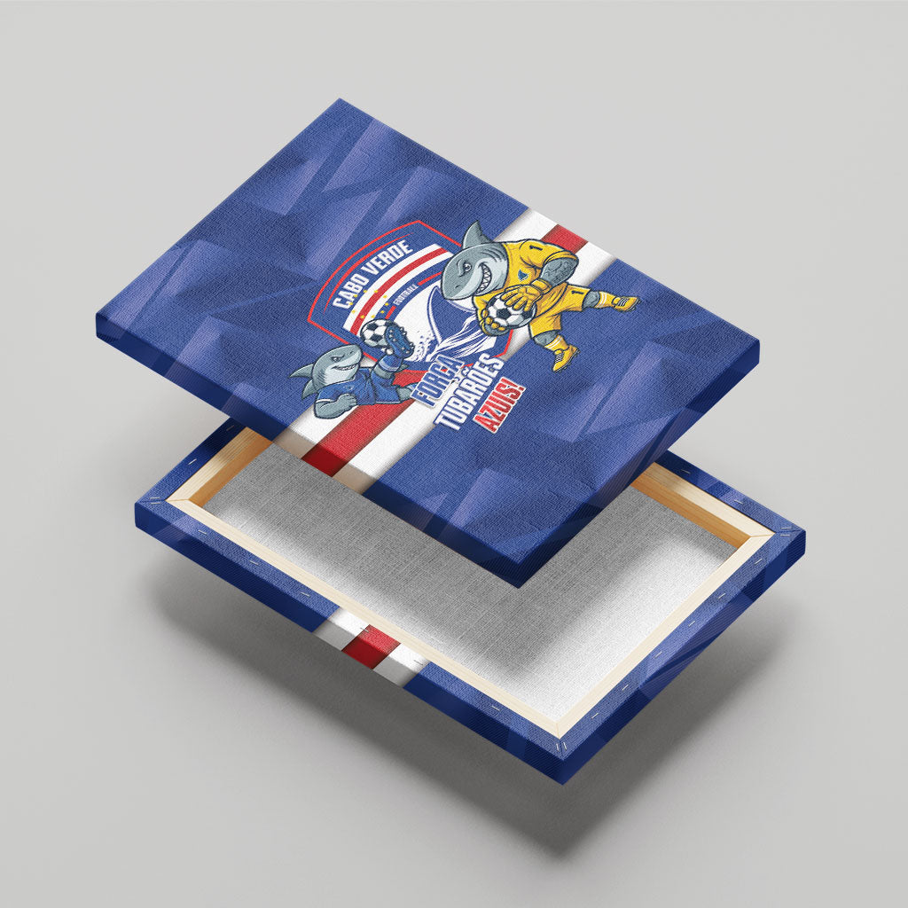 Cabo Verde Football 2026 Canvas Wall Art Forca Tubaroes Azuis
