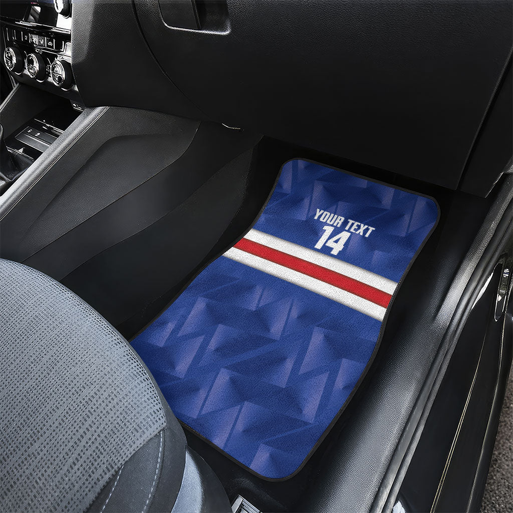 Cabo Verde Football 2026 Custom Car Mats Forca Tubaroes Azuis