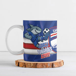 Cabo Verde Football 2026 Custom Ceramic Mug Forca Tubaroes Azuis
