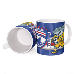 Cabo Verde Football 2026 Custom Ceramic Mug Forca Tubaroes Azuis