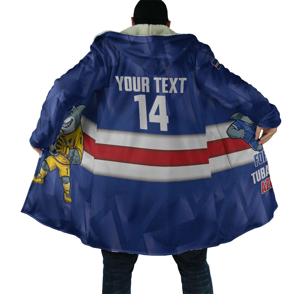 Cabo Verde Football 2026 Custom Cloak Forca Tubaroes Azuis