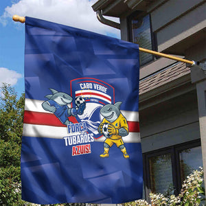Cabo Verde Football 2026 Garden Flag Forca Tubaroes Azuis