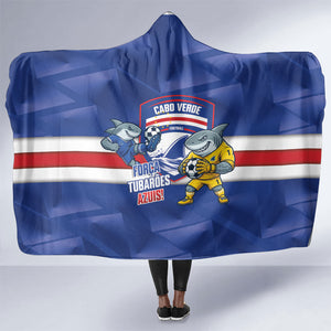 Cabo Verde Football 2026 Hooded Blanket Forca Tubaroes Azuis