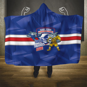 Cabo Verde Football 2026 Hooded Blanket Forca Tubaroes Azuis