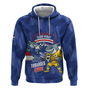 Cabo Verde Football 2026 Custom Hoodie Forca Tubaroes Azuis