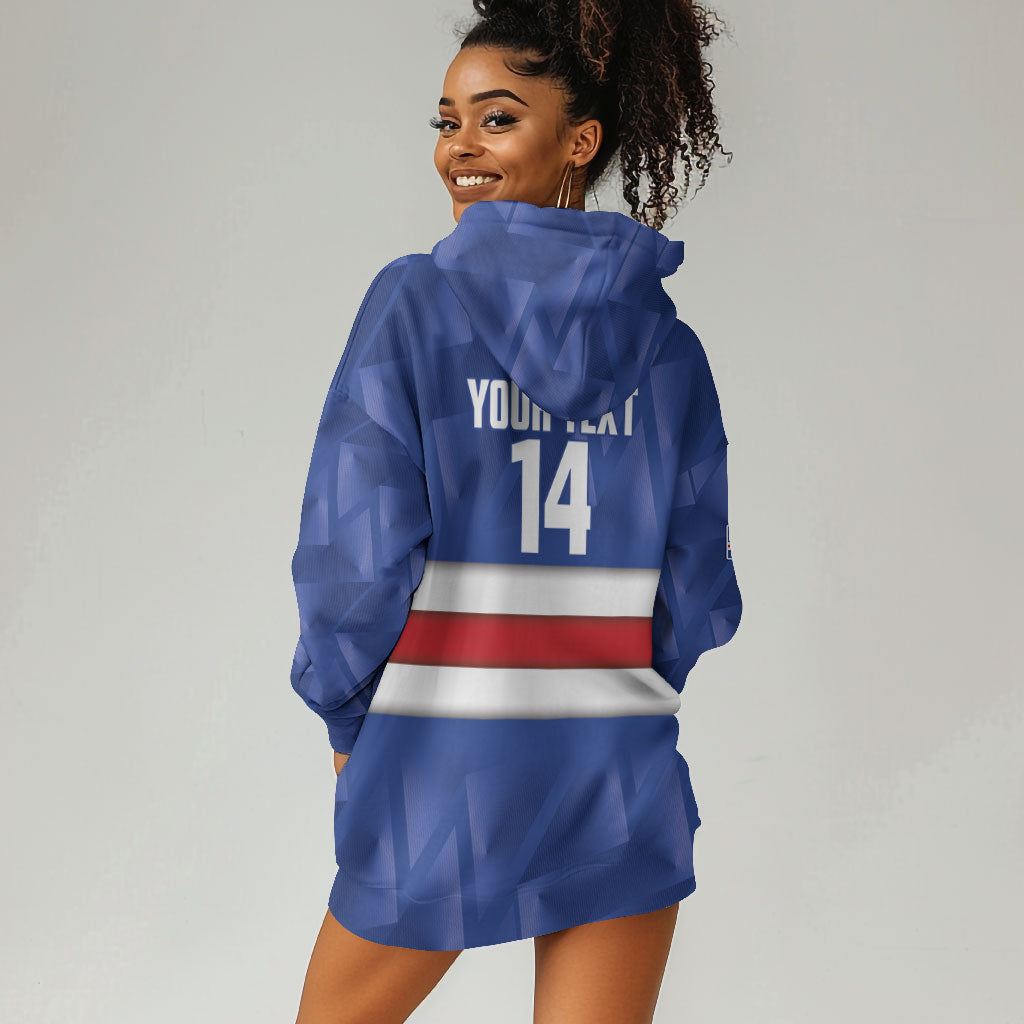 Cabo Verde Football 2026 Custom Hoodie Dress Forca Tubaroes Azuis