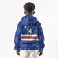 Cabo Verde Football 2026 Custom Kid Hoodie Forca Tubaroes Azuis